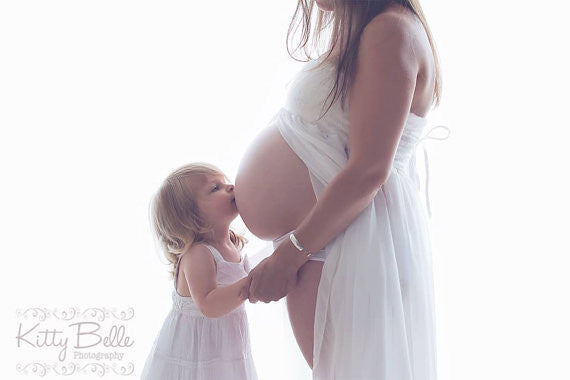 Maternity drape dress - cream lace